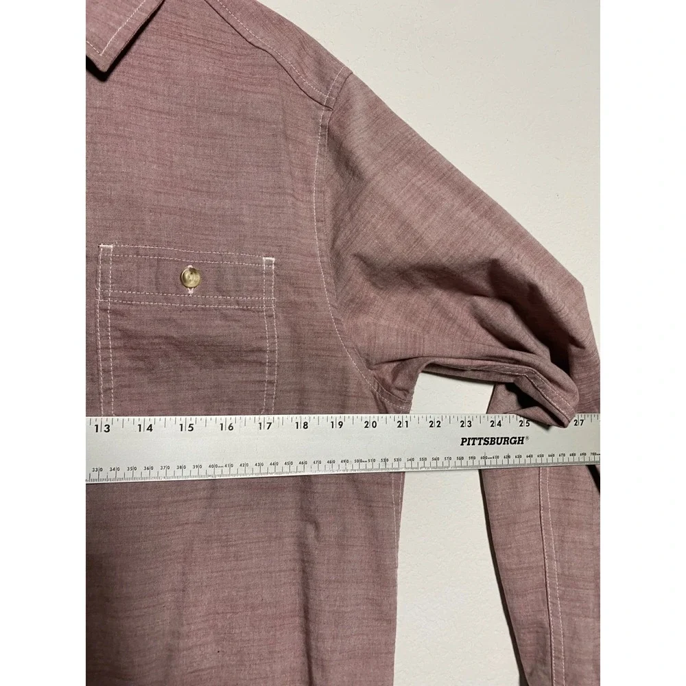 The North Face Long Sleeve Button Down Mens M Dusty Rose Chambray Outdoor Casual